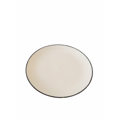 Ann Demeulemeester Home Plate 24 centimeters / Off white & black / Porcelain Ann Demeulemeester for Serax 24 cm plates (set of two)