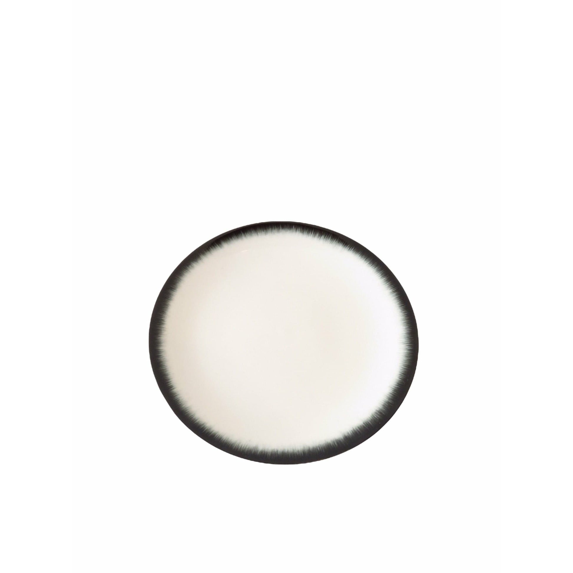 Ann Demeulemeester Home Plate 24 centimeters / Off white & black / Porcelain Ann Demeulemeester for Serax 24 cm plates (set of two)