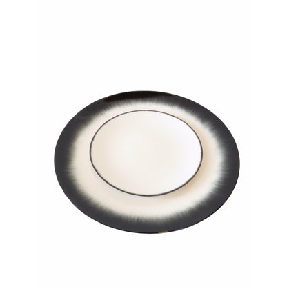 Ann Demeulemeester Home Plates 17.5 centimeter / Off-white & black / Porcelain Ann Demeulemeester for Serax 17.5 cm plates (set of two)