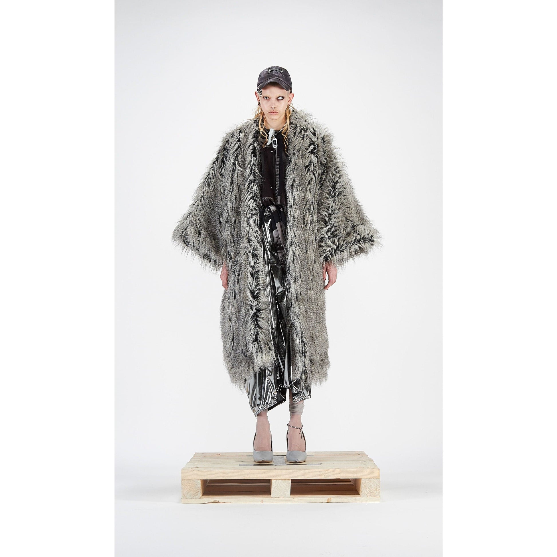 Barbara Bologna Coats & Jackets OS / Grey Mix / Acrylic Barbara Bologna Fur Kimono