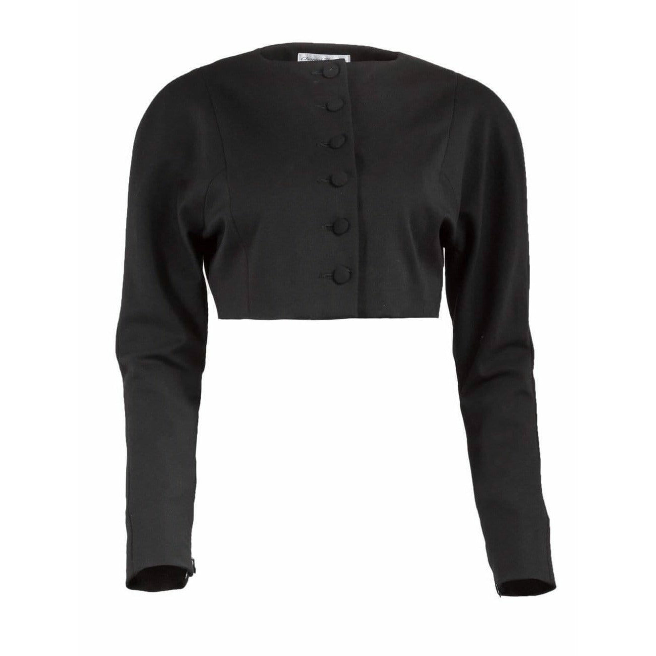 Coats & Jackets chantal-thomass-cropped-black-button-up-jacket Chantal Thomass Dark Slate Gray