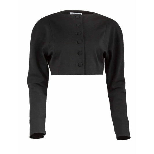 chantal-thomass-cropped-black-button-up-jacket Coats & Jackets Dark Slate Gray