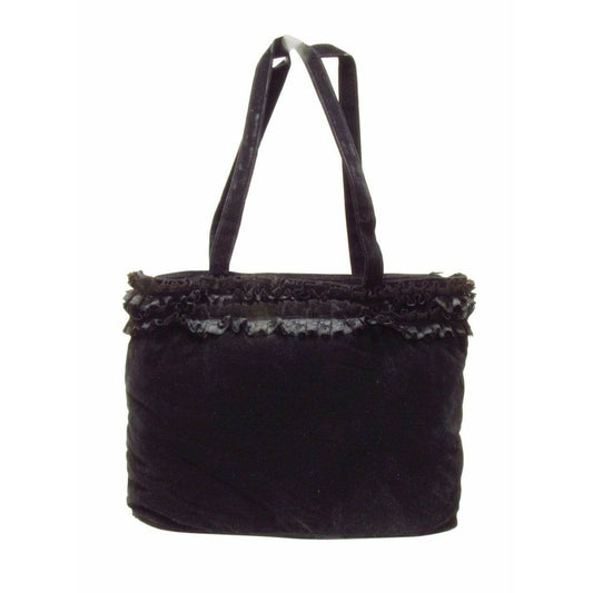 chantal-thomass-black-velvet-and-lace-purse Handbags Black