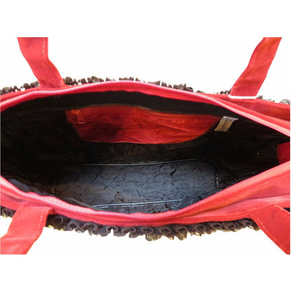 chantal-thomass-red-velvet-and-lace-shoulder-bag Handbags Salmon