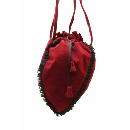 Handbags chantal-thomass-red-velvet-drawstring-pouch-shoulder-bag Dark Red