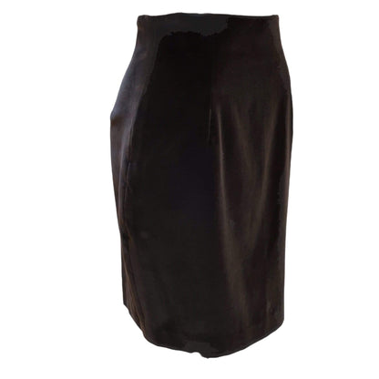 chantal-thomass-black-velvet-pencil-skirt Knee-Length Skirts Black