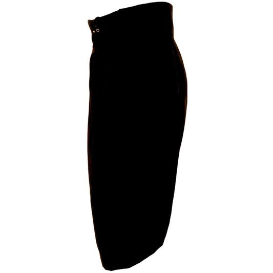 chantal-thomass-high-waisted-belted-pencil-skirt Knee-Length Skirts Black
