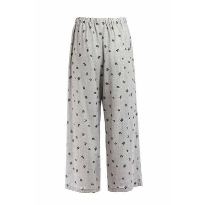 Pants comme-des-garcons-woven-wide-leg-embroidered-pants Gray