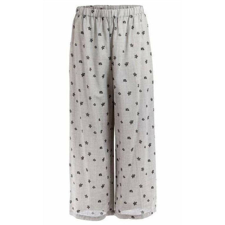 Pants comme-des-garcons-woven-wide-leg-embroidered-pants Gray