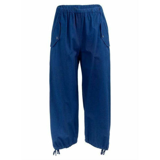 comme-des-garcons-blue-cotton-drawstring-pants Pants Midnight Blue