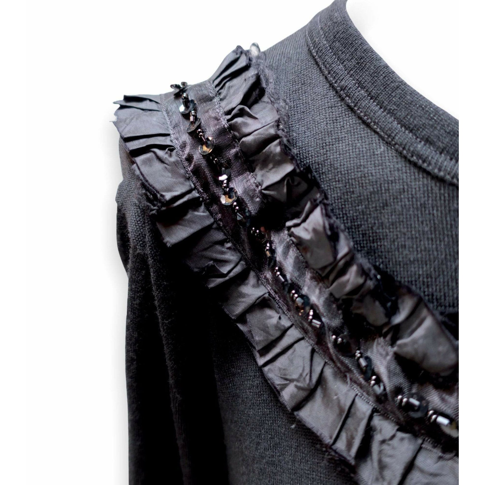 Shirts & Tops comme-des-garcons-black-sequin-embellished-long-sleeve-top Dark Slate Gray