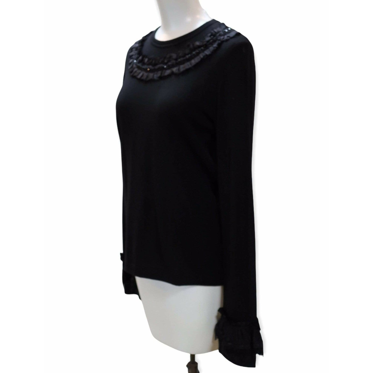 Shirts & Tops comme-des-garcons-black-sequin-embellished-long-sleeve-top Gray