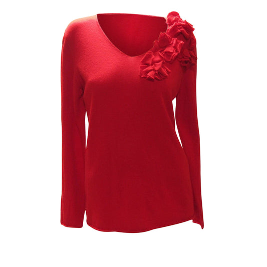 Shirts & Tops comme-des-garcons-red-flower-sweater Comme des Garçons Firebrick