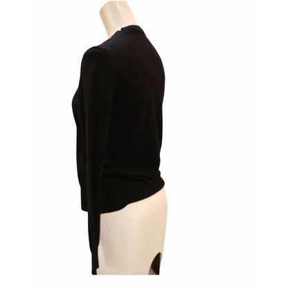 Shirts & Tops comme-des-garcons-pearl-and-crystal-embellished-black-mock-neck-sweater Comme des Garçons Black