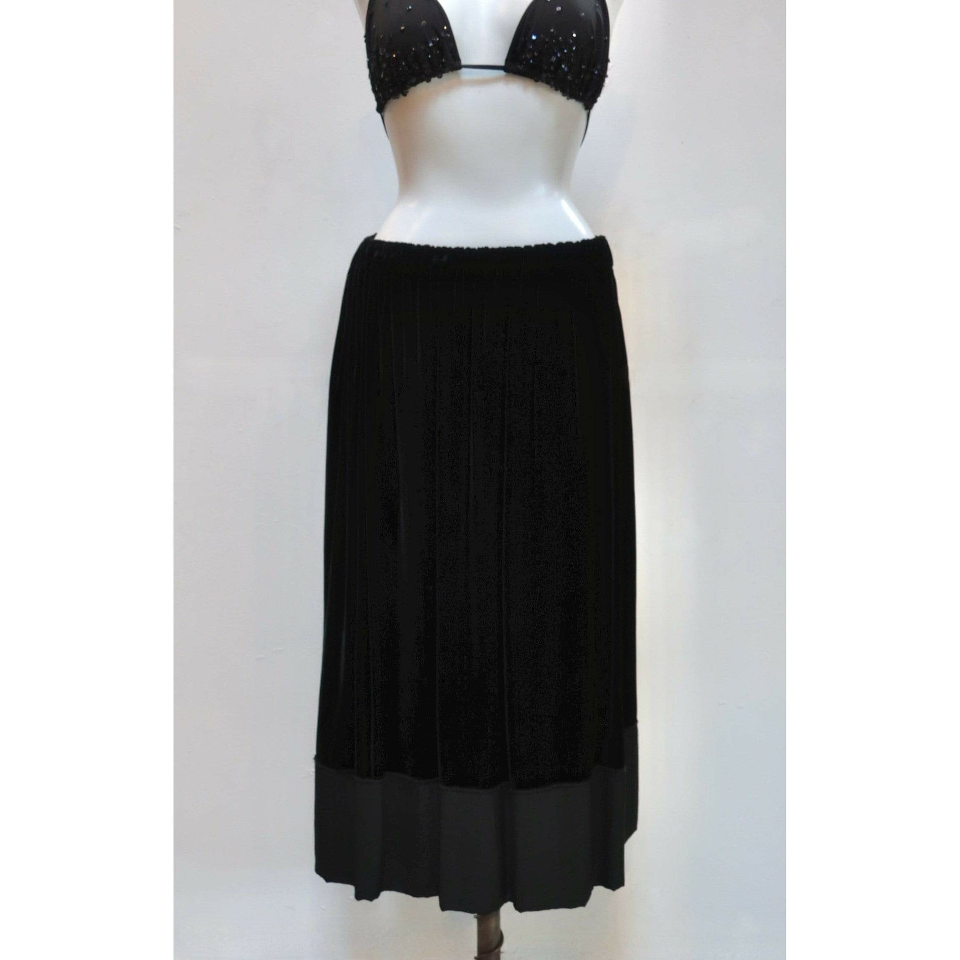 comme-des-garcons-black-velvet-drawstring-skirt Skirts Black
