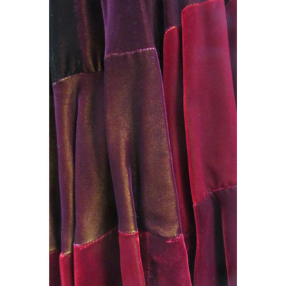 Skirts comme-des-garcons-red-velvet-asymmetric-patchwork-skirt Saddle Brown