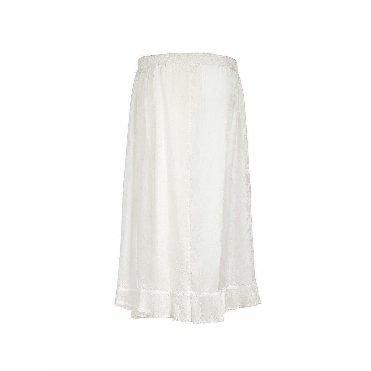 ruffled-hem-silk-skirt Skirts Beige