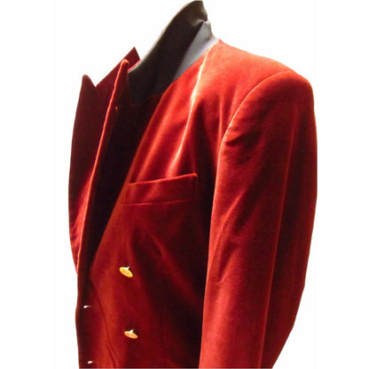 jean-paul-gaultier-rust-colored-velvet-blazer Coats & Jackets Dark Red