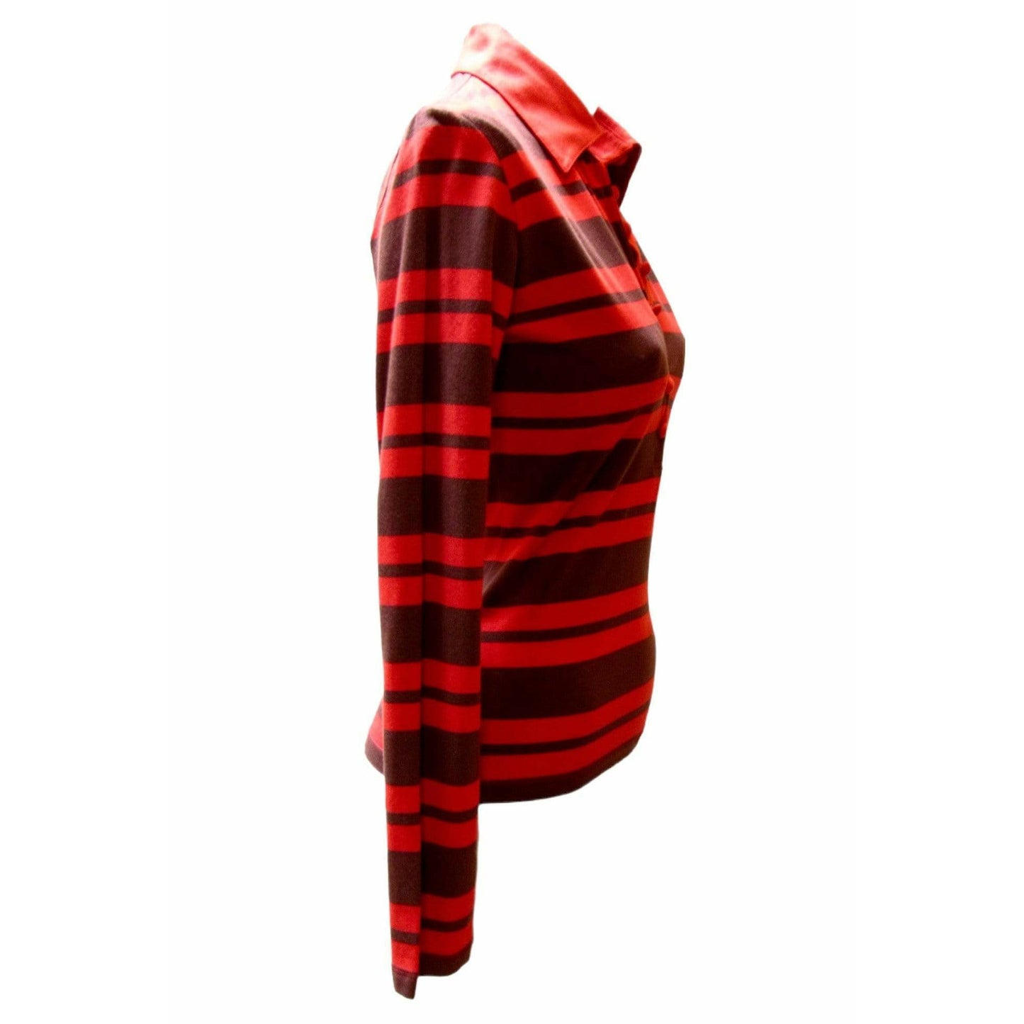 Shirts & Tops jean-paul-gaultier-red-stripe-long-sleeved-polo Jean Paul Gaultier Dark Red