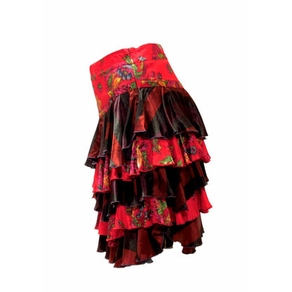 jean-paul-gaultier-floral-tiered-skirt Skirts Tomato