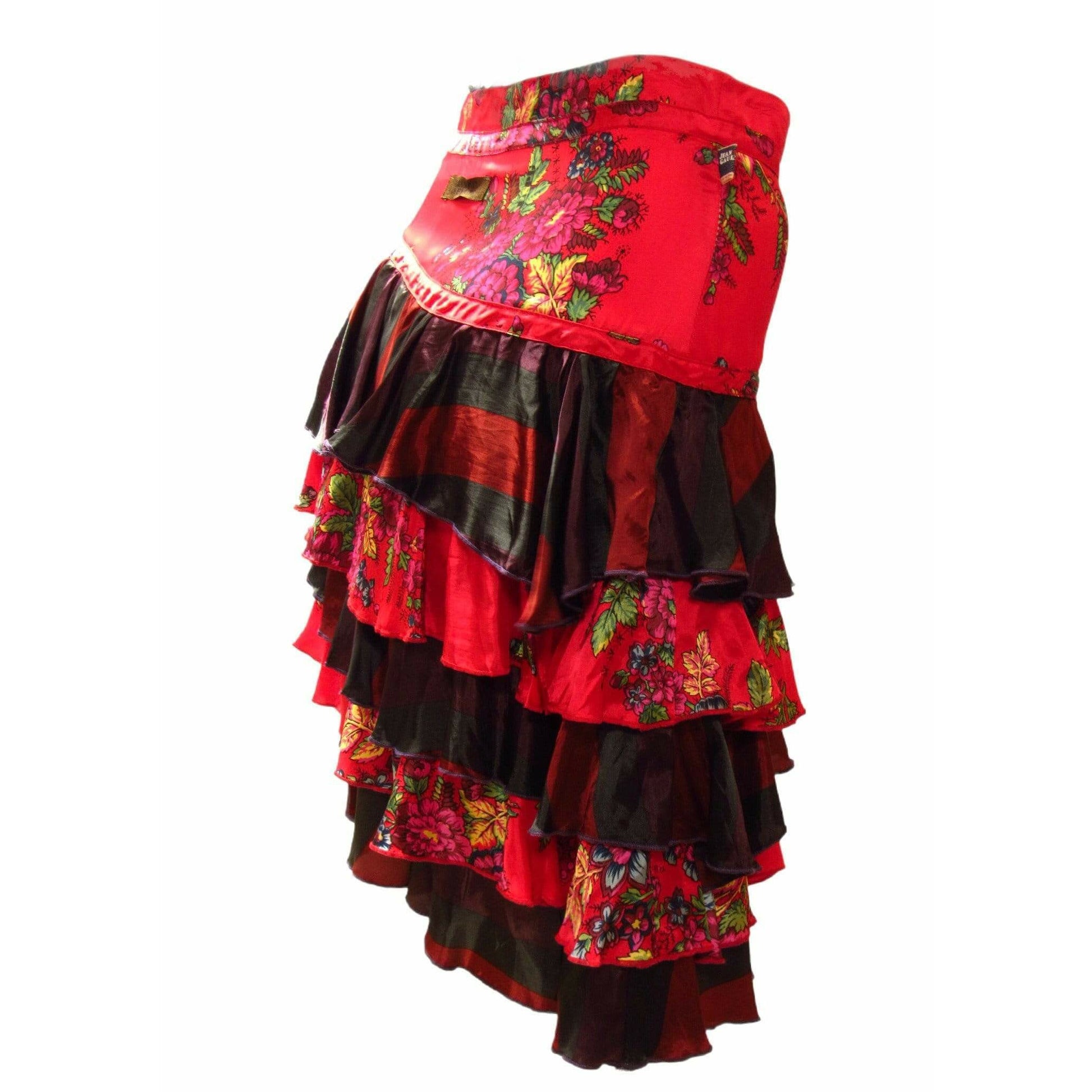 Skirts jean-paul-gaultier-floral-tiered-skirt Tomato