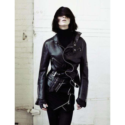 Womens Jackets + Coats vintage-leather-jacket Black