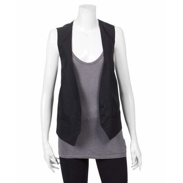Womens Jackets + Coats sleeveless-woven-vest Slate Gray