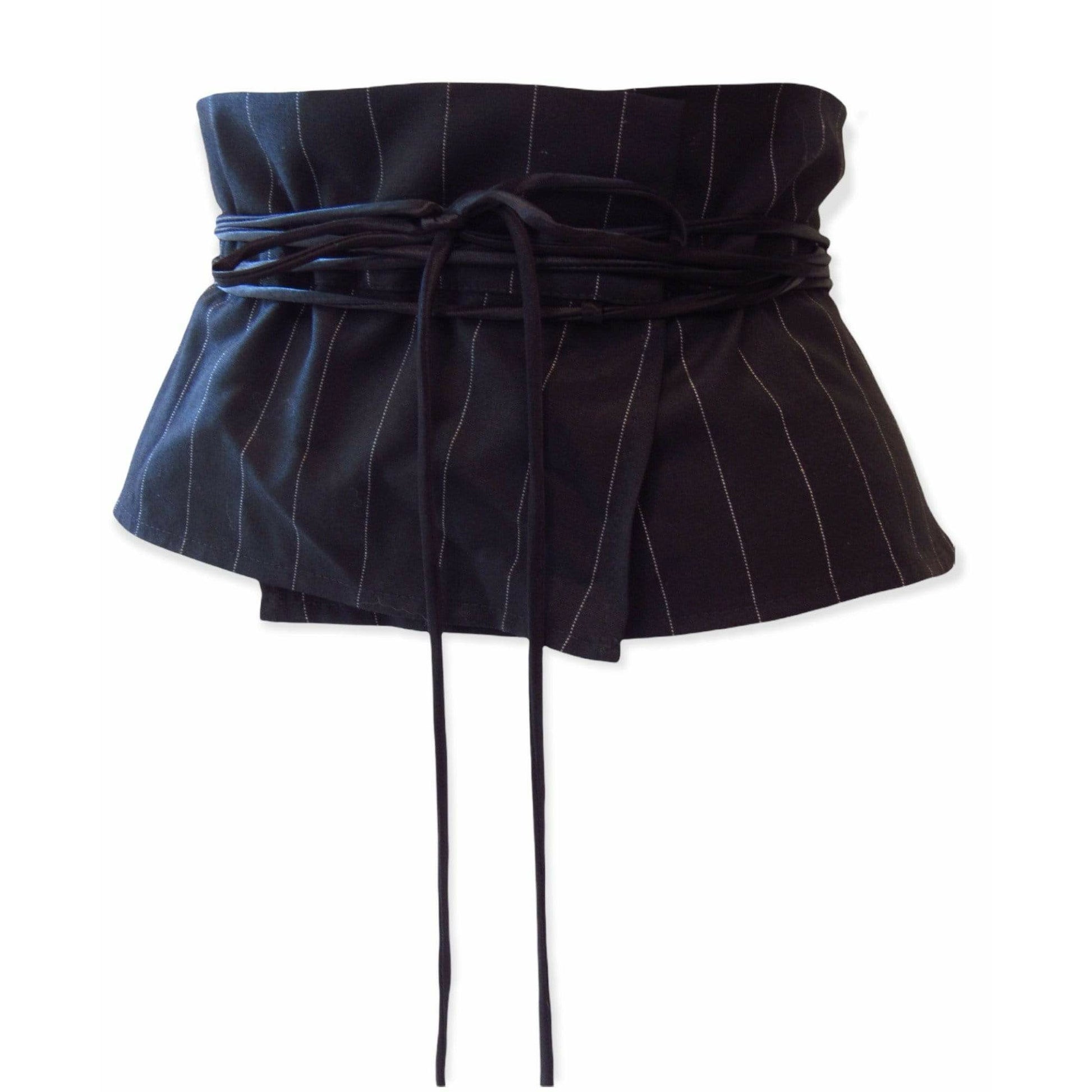 Belts maison-martin-margiela-pinstriped-wide-waist-belt Black
