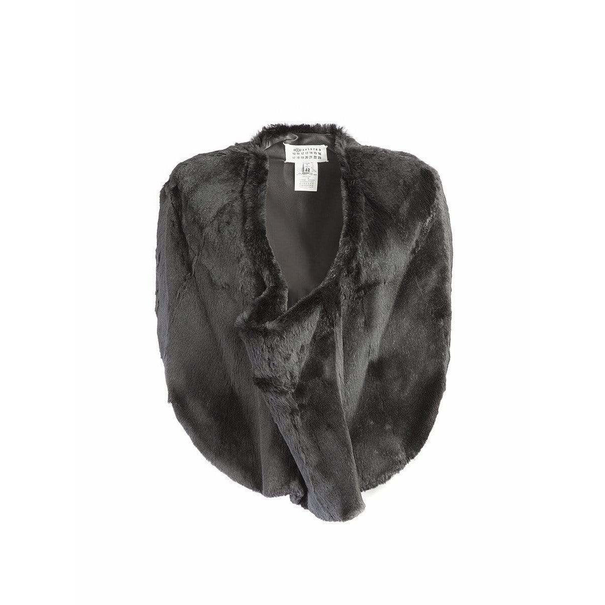 Coats & Jackets cropped-fur-poncho Dark Slate Gray