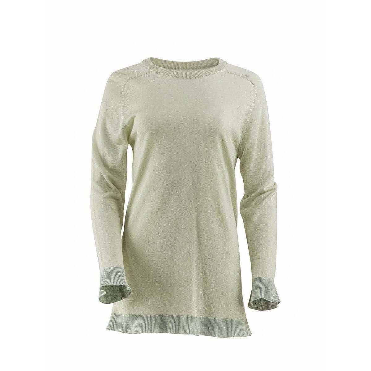Shirts & Tops long-silk-knit-sweater-in-green Dark Gray