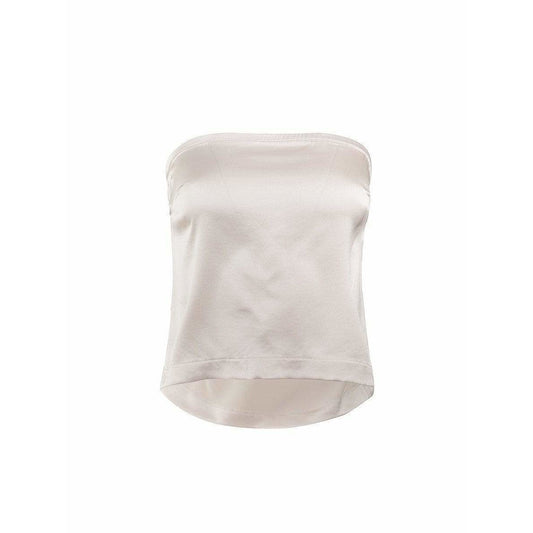 Shirts & Tops silk-tube-top-in-white Maison Martin Margiela Light Gray