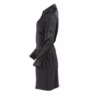Dress silk-belted-shirt-dress Paco Rabanne Dark Slate Gray