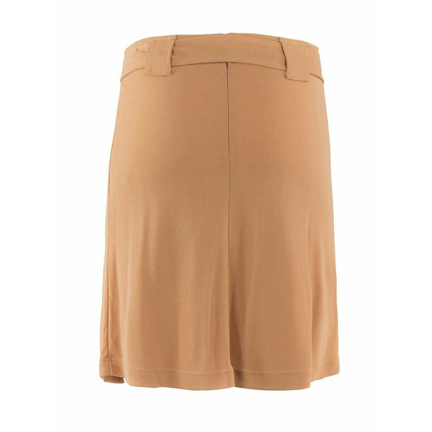 paco-rabanne-beige-stretch-belted-skirt Skirts Dark Khaki