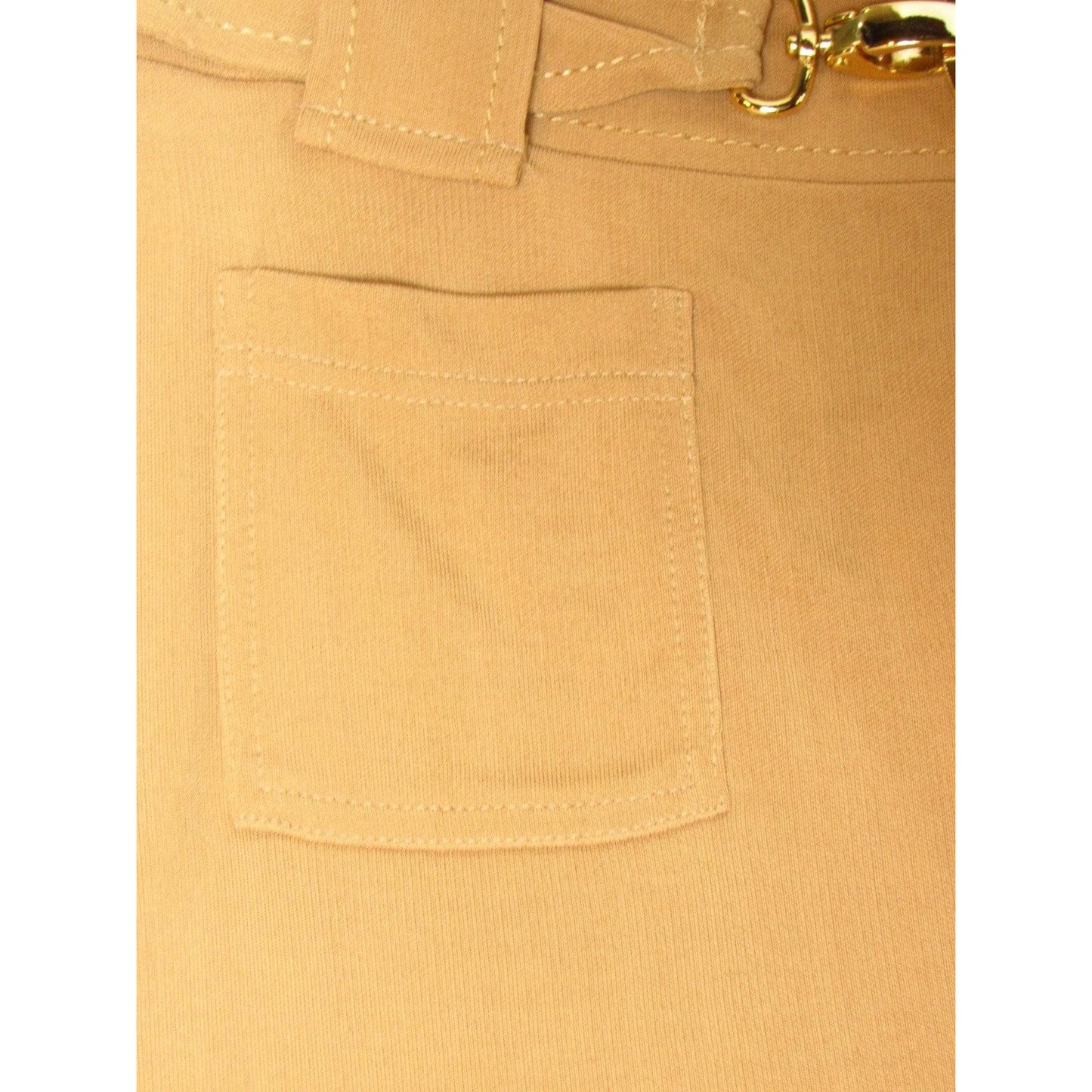 paco-rabanne-beige-stretch-belted-skirt Skirts Sandy Brown