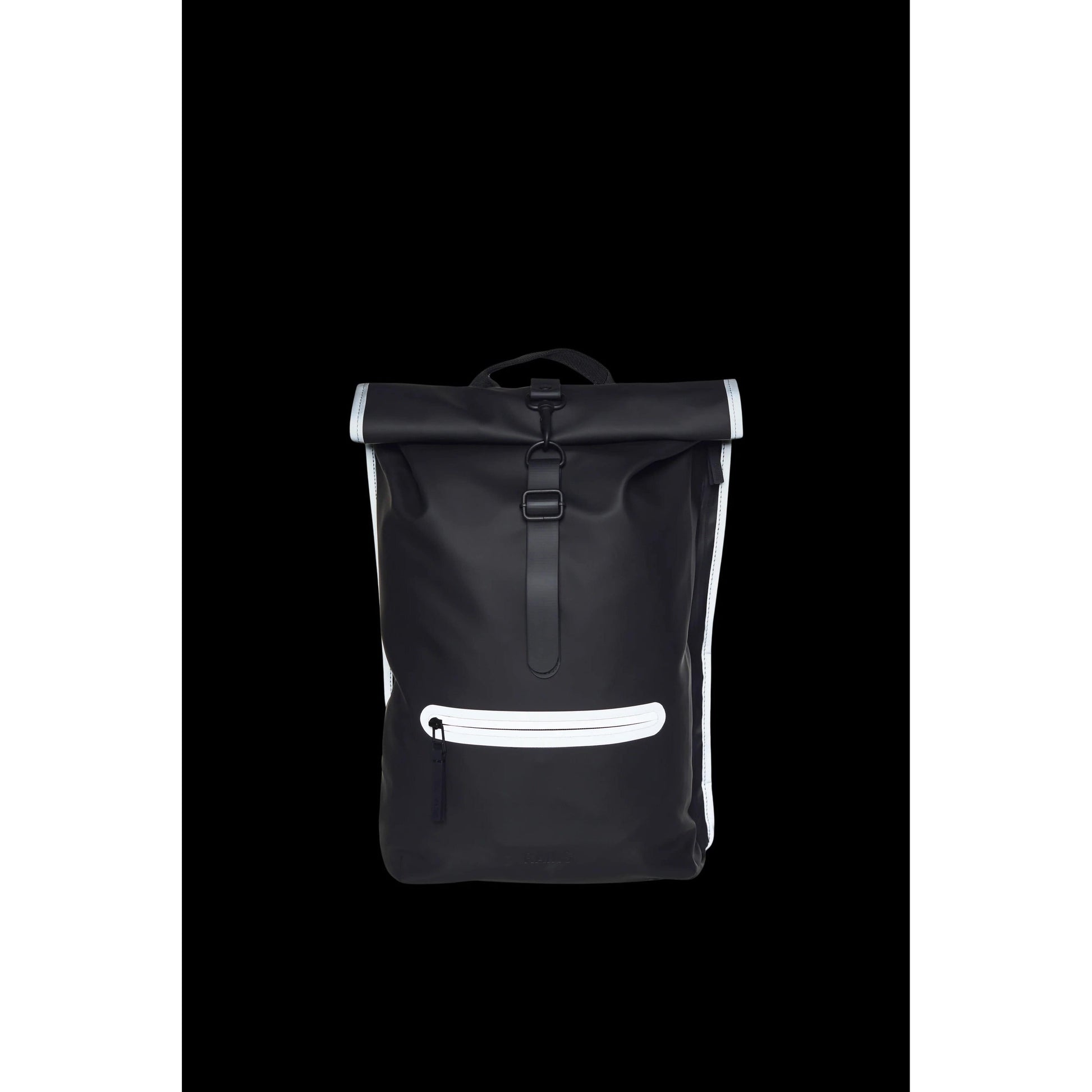 RAINS Backpacks H18.8 x W12.6 x D4.3 in / Black Reflective / Polyester RAINS Rolltop Rucksack Reflective
