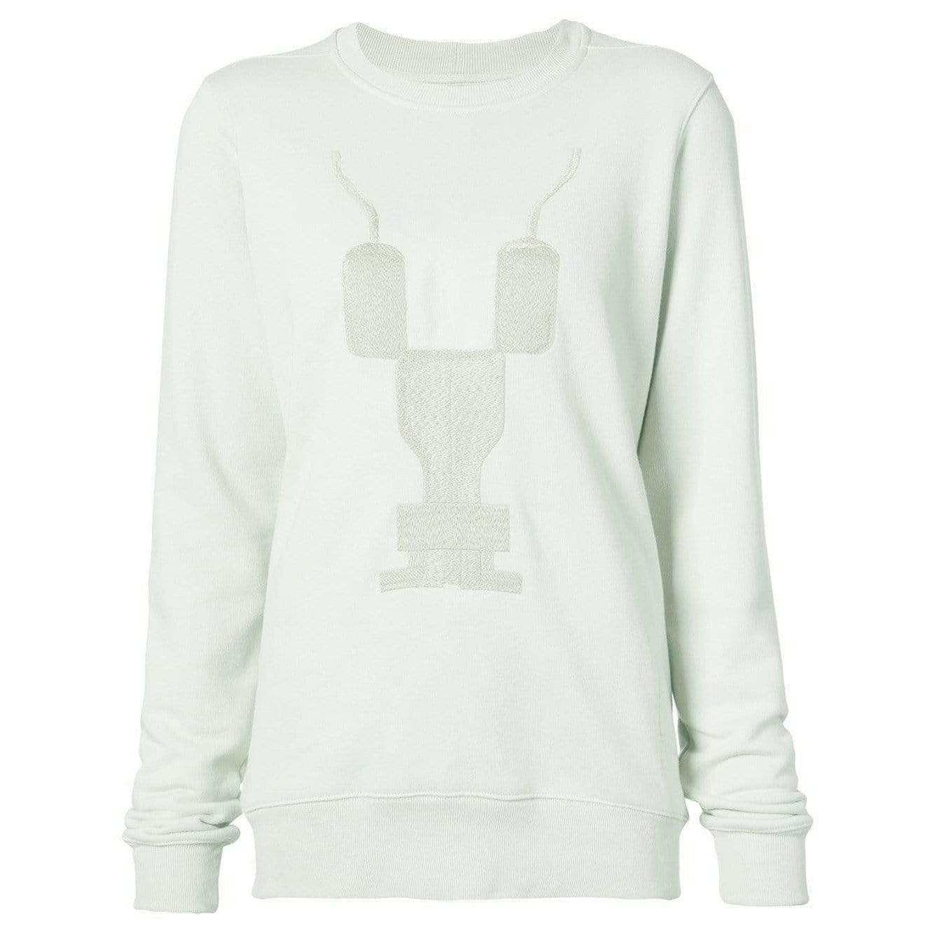 Women's Sweatshirts embroidered-crewneck-sweatshirt Beige