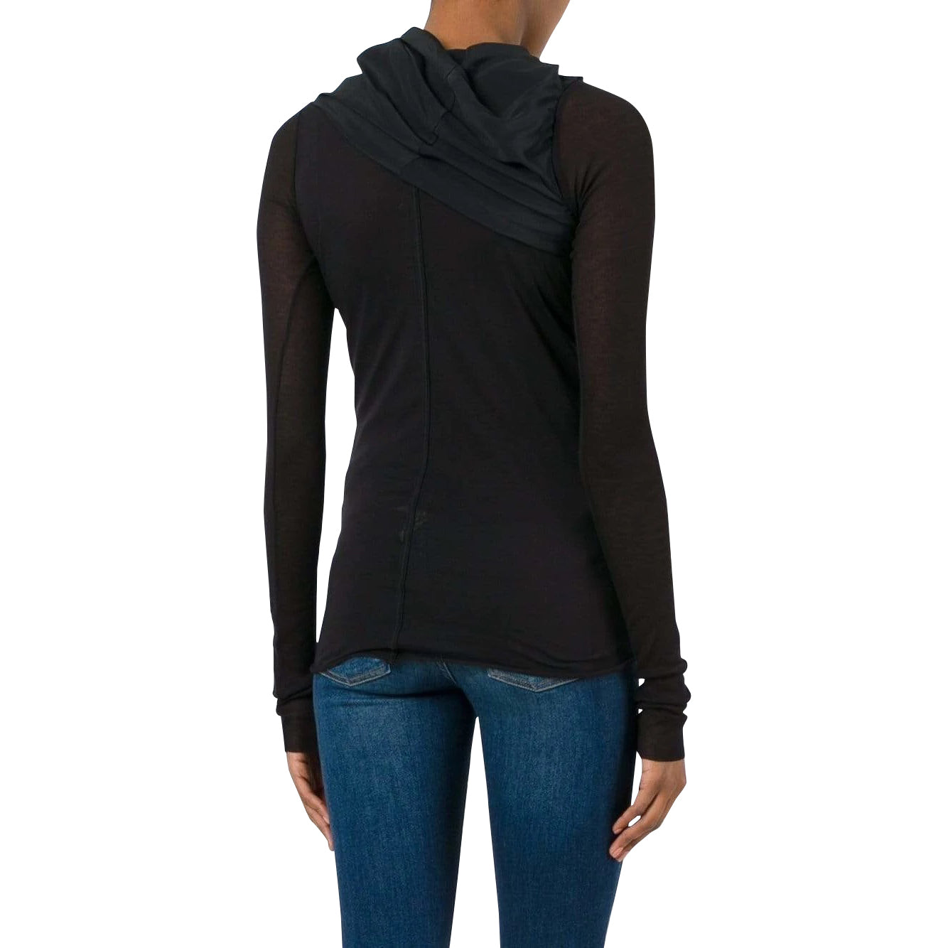 Shirts & Tops silk-panel-draped-top Black