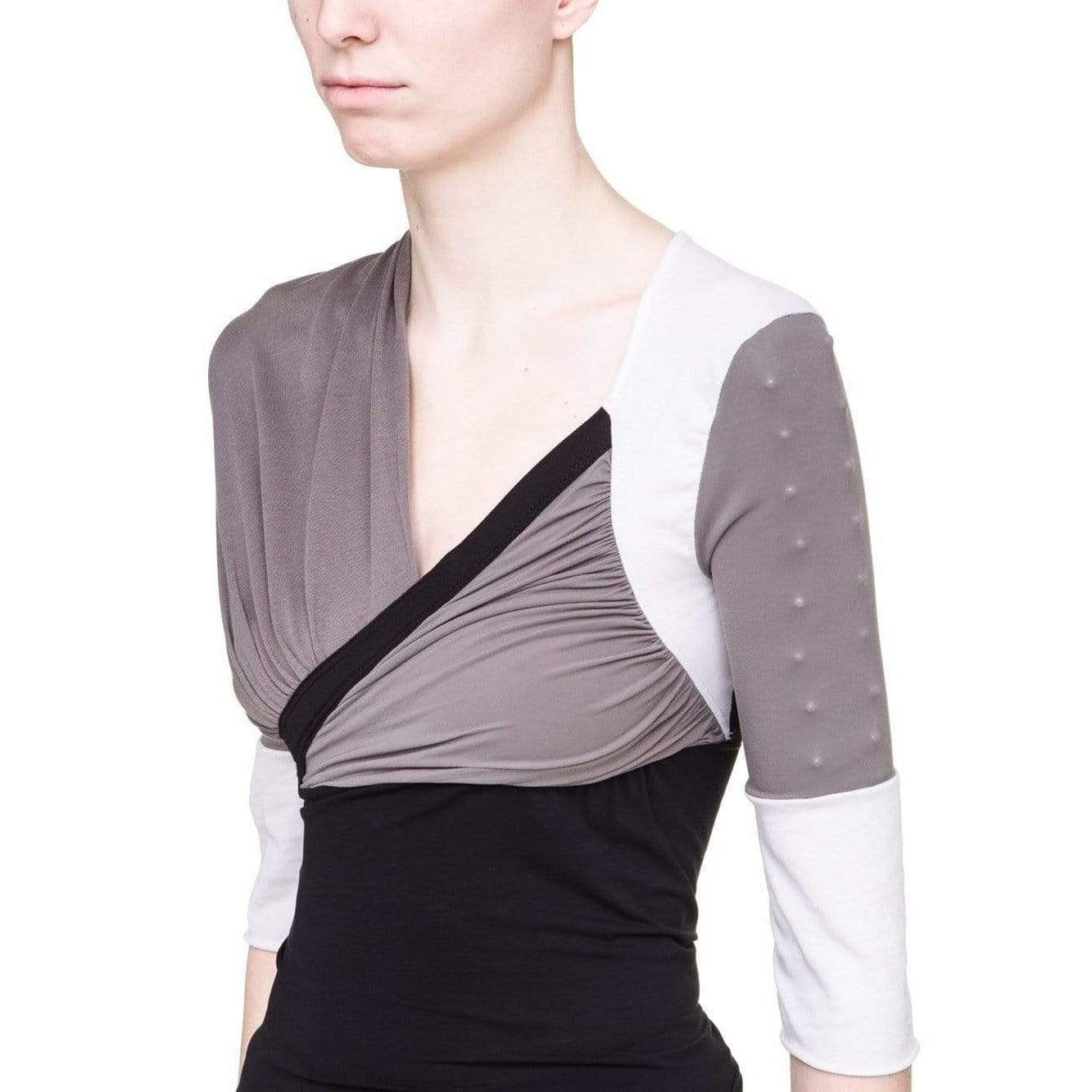 Women's Tops Rick Owens Lilies V-Neck Top - Asymmetric Babel T-Shirt Gray