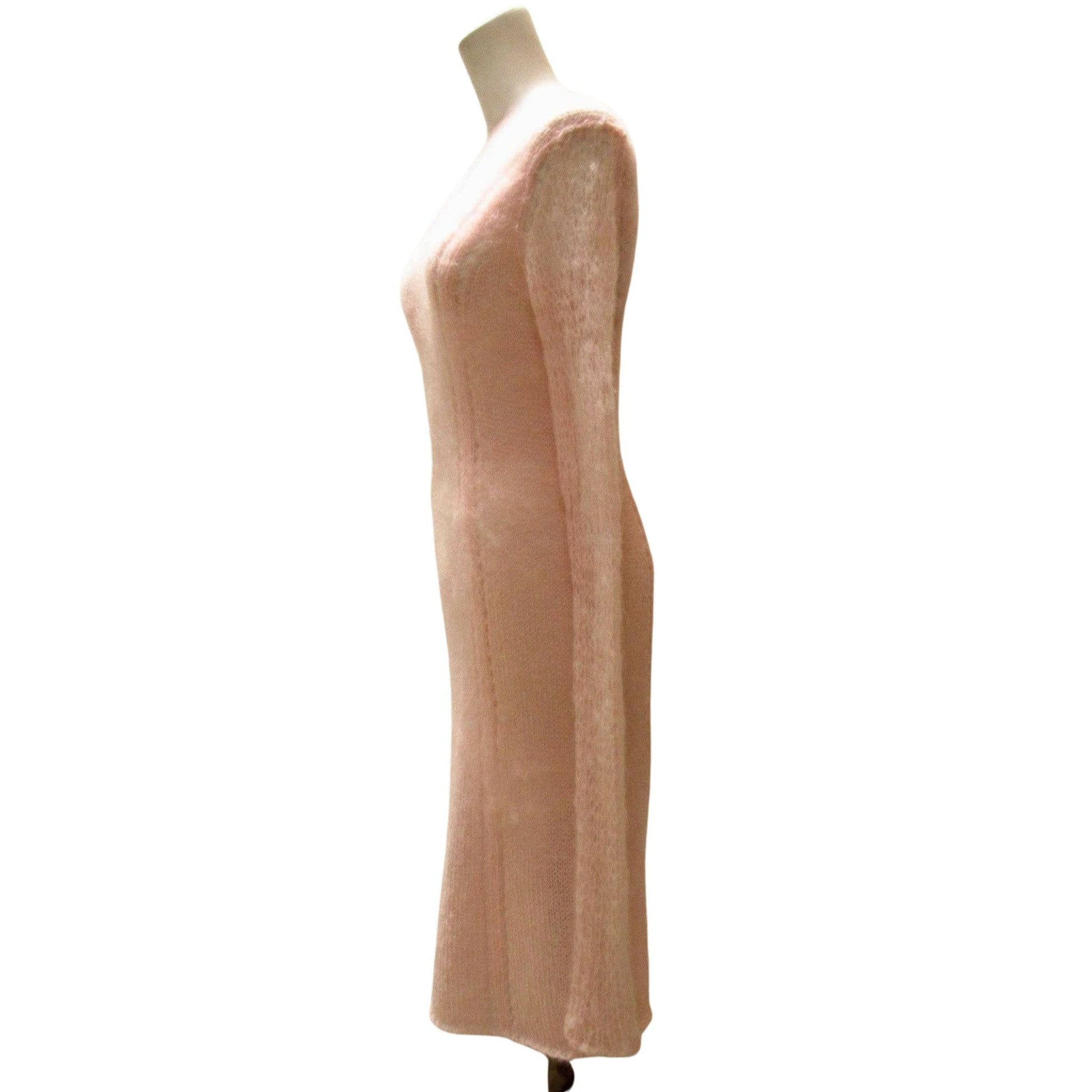 tao-comme-des-garcons-pink-mohair-sweater-dress Dresses Rosy Brown
