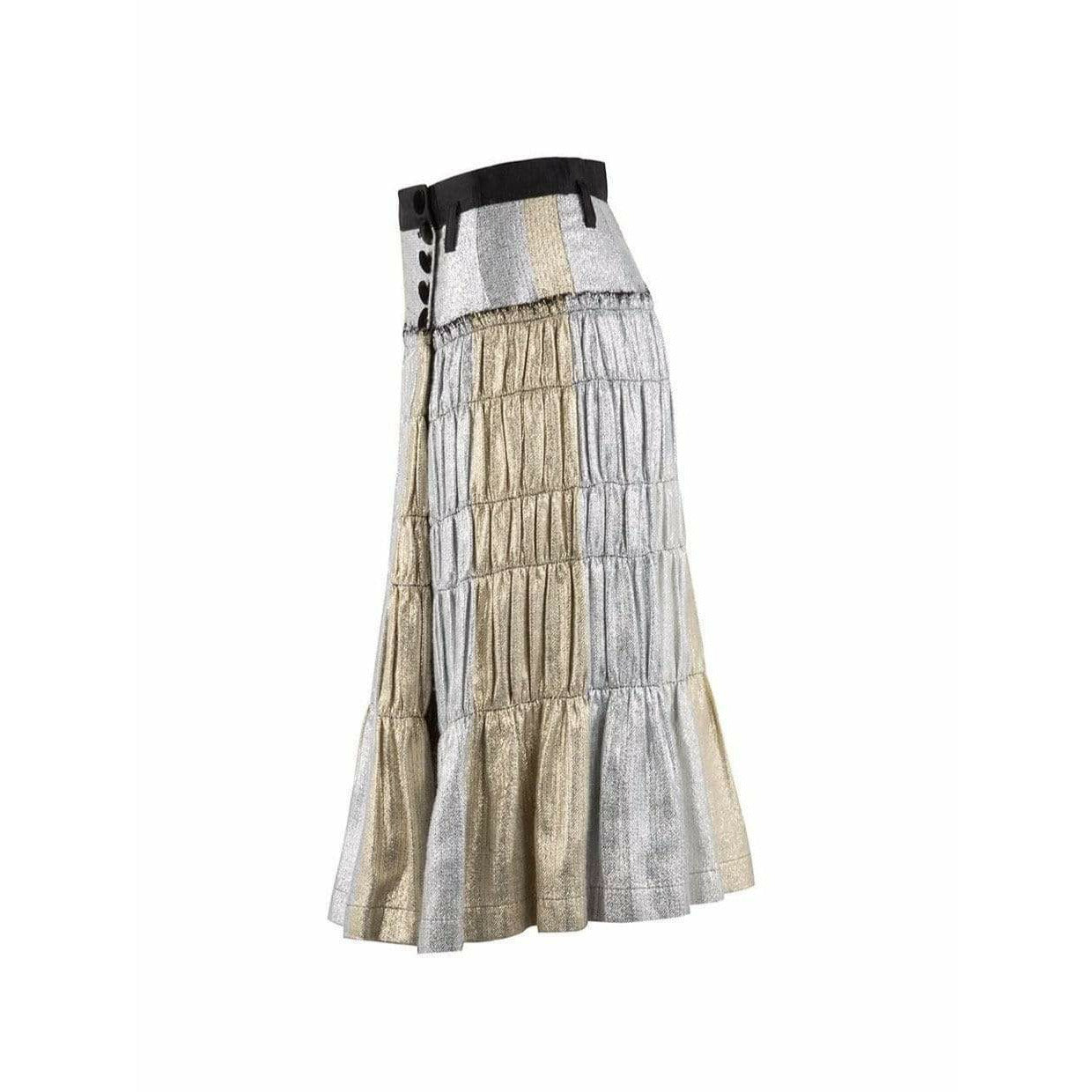 Skirts tao-comme-des-garcons-gold-and-silver-pleated-wrap-skirt Gray