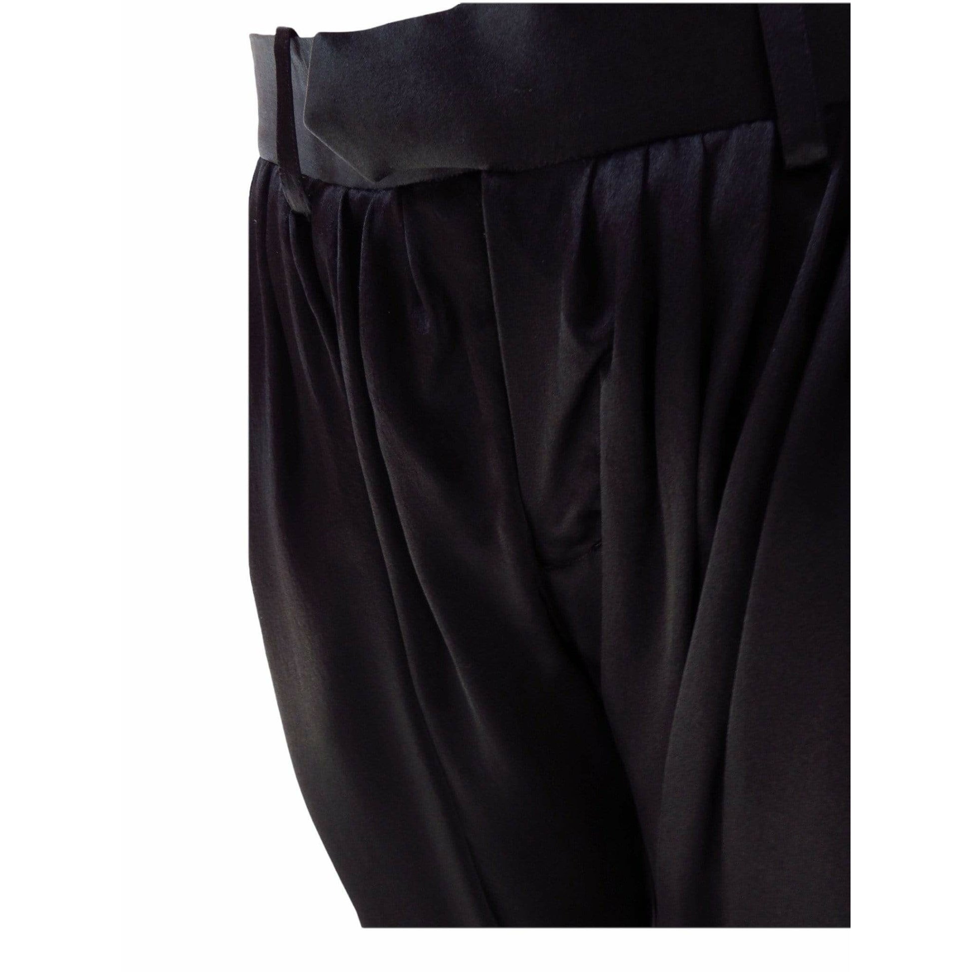 undercover-black-pleated-silk-harem-pants Pants Black