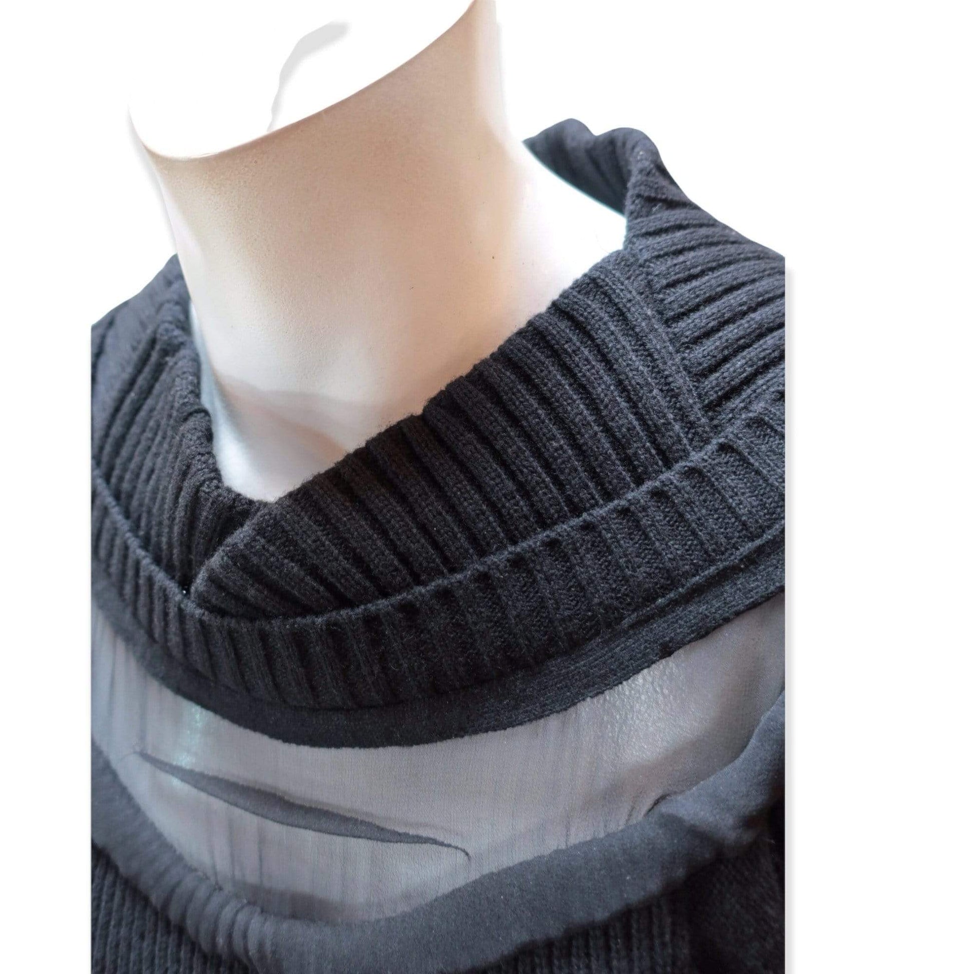 Shirts & Tops undercover-rib-knit-pullover-with-mesh-cutouts Undercover Dark Slate Gray