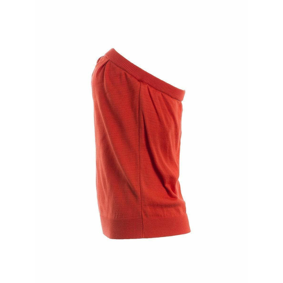 ruched-tube-top-in-red Shirts & Tops Brown