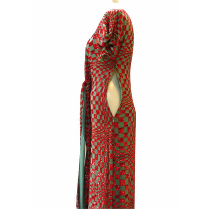 Dresses varun-sardana-red-sequin-harlequin-gown Saddle Brown
