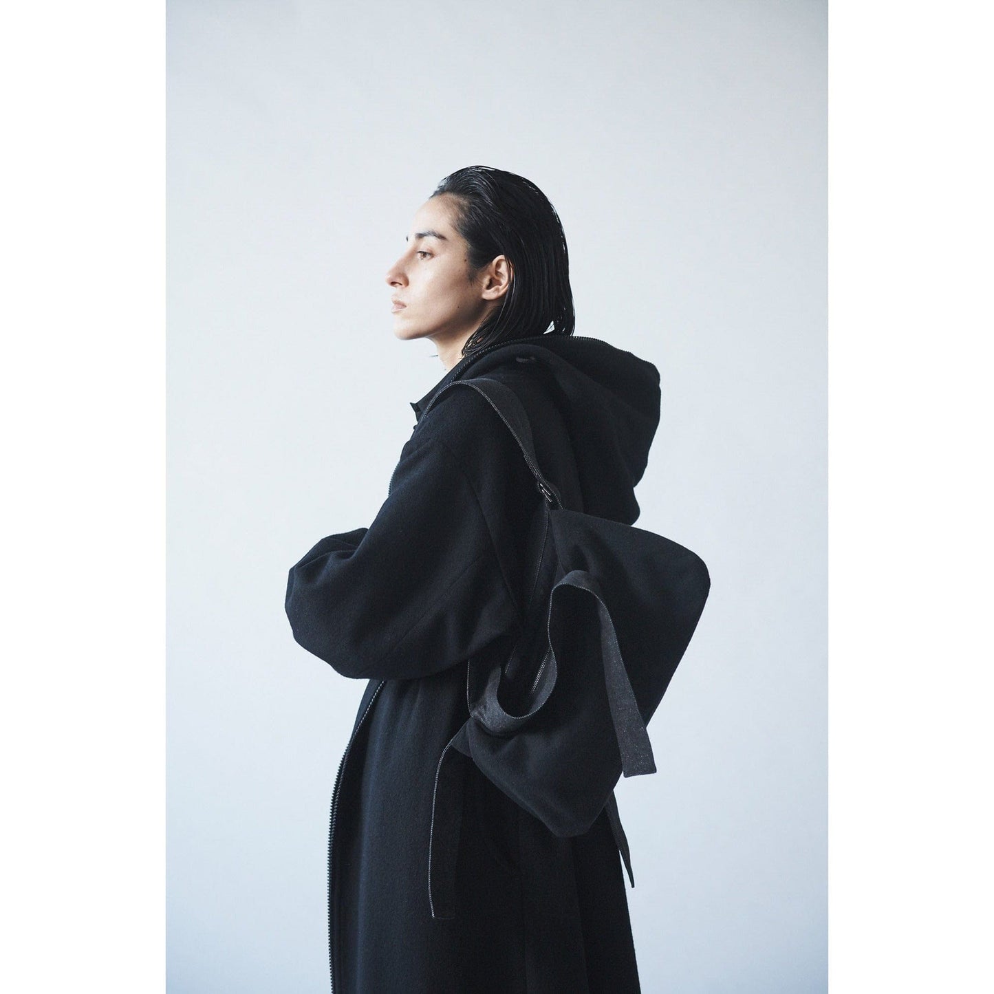 Yohji Yamamoto Handbags Black / 85% Wool and 15% Nylon / 22.5cm x 23cm x 8 cm Yohji Yamamoto Belt Shoulder Bag